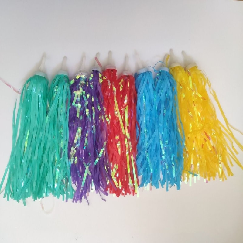 Kids Bike Tassels, Fashion Cycling Equipment, Multicolor PE Bicycle Streamers, Children Bicycle Princess Decor Ribbon