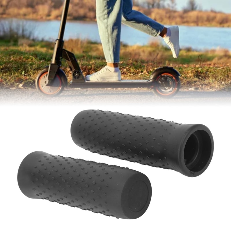 Anti Slip Black Electric Scooter Handlebar Grips, Durable Handle Grips for Comfort and Control