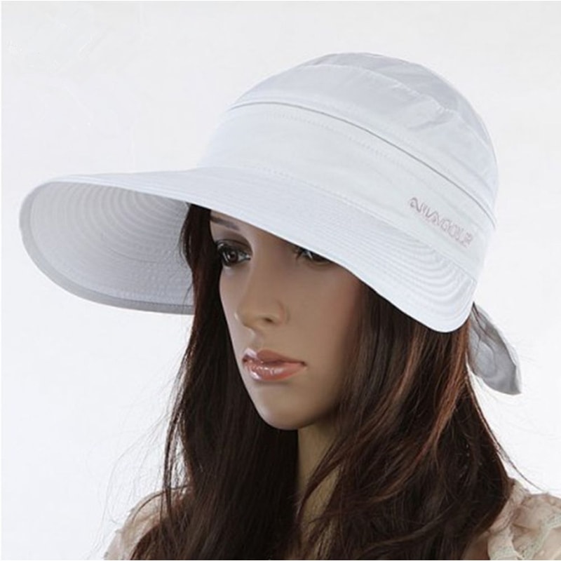 Summer Wide Brim Foldable Visor Hat for Women Ladies Anti-UV Beach Sun Cap for Outdoor Camping Hiking
