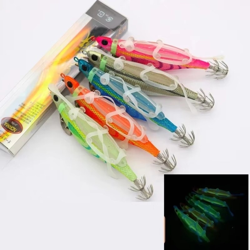 Glow Artificial Lure with Luminous Jigs - Octopus Shape Fishing Bait for Nighttime Catching