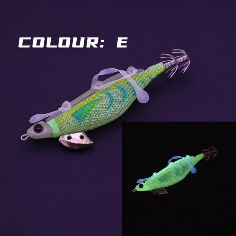 Glow Artificial Lure with Luminous Jigs - Octopus Shape Fishing Bait for Nighttime Catching