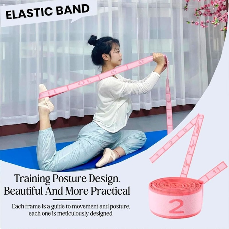 Adjustable Digital Yoga Stretch Band Multistage Resistance Training Belt For Flexibility 1