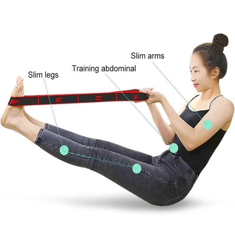 Adjustable Digital Yoga Stretch Band Multistage Resistance Training Belt For Flexibility 4