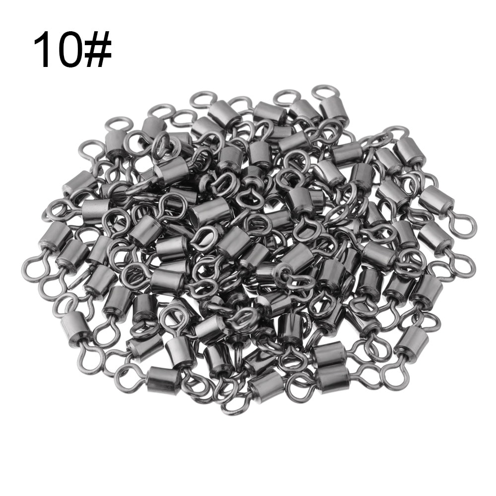 Rolling Fishing Hook Connector Bearing with Solid Ring, Barrel Fishing Tackle Accessory