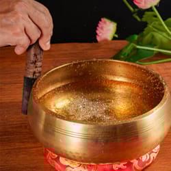 copper singing bowl set for stress relief, buddha meditation therapy, handmade sound therapy yoga bowl