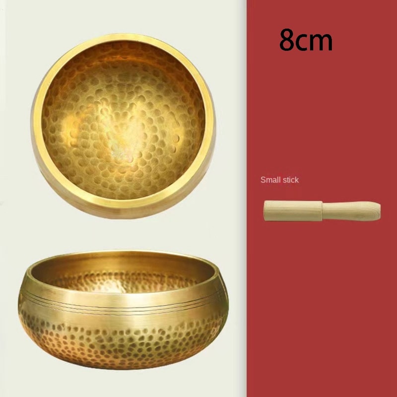 Copper Singing Bowl Set For Stress Relief Buddha Meditation Therapy Handmade Sound Therapy Yoga Bow 9