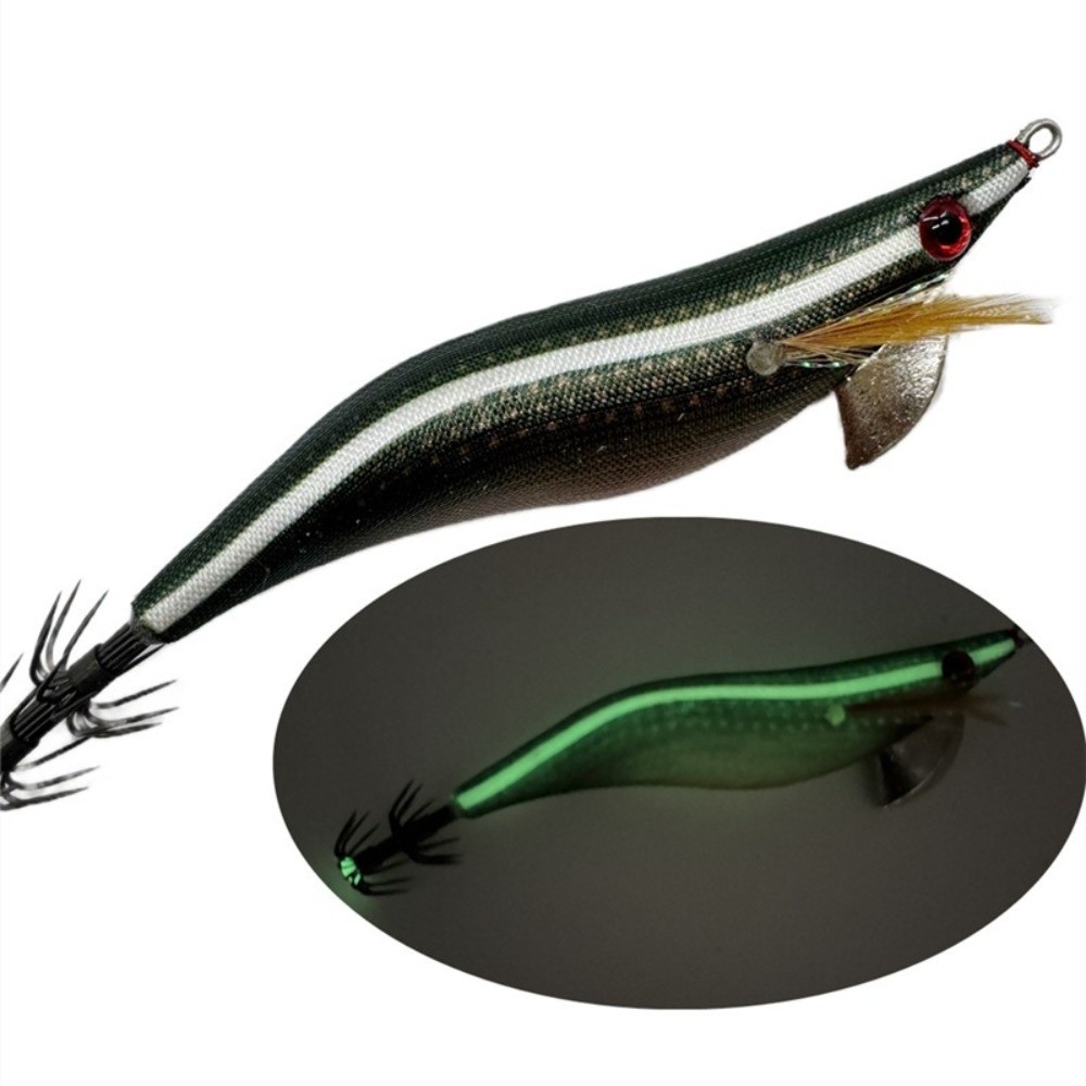 Glow UV Jigging Lure Egi Bait Lure Light Cloth Squid Jig For Octopus Night Fishing 1