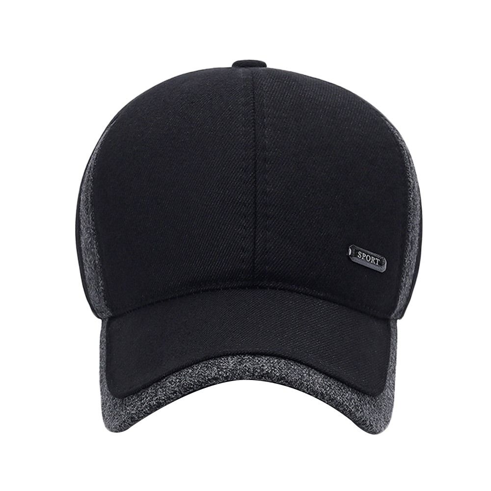 Windproof Baseball Cap with Earflaps, Thicker Trucker Hat, Warm Casual Earmuffs for Men
