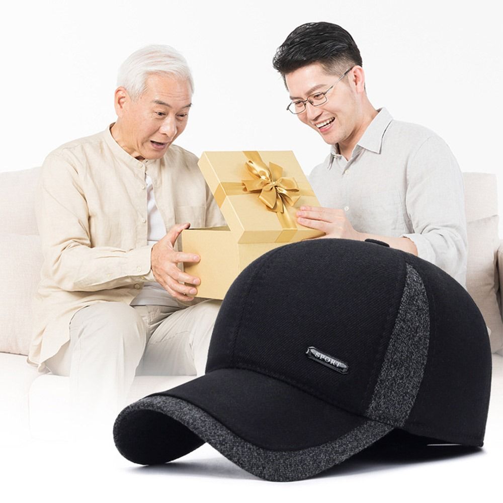 Windproof Baseball Cap with Earflaps, Thicker Trucker Hat, Warm Casual Earmuffs for Men