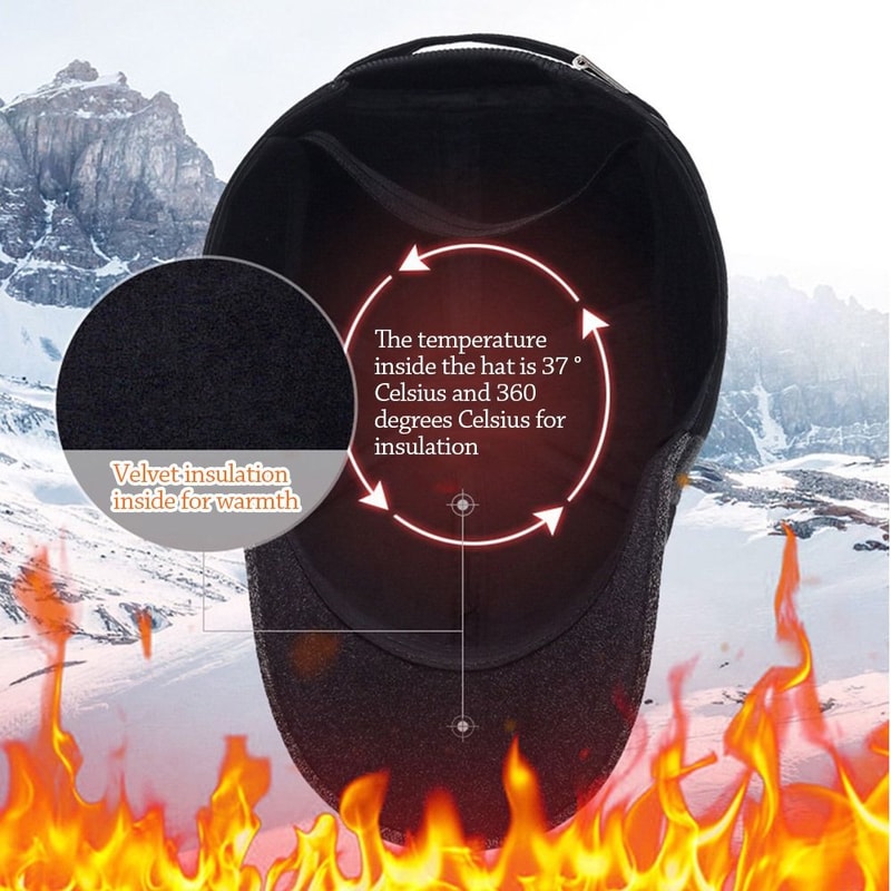 Windproof Baseball Cap with Earflaps, Thicker Trucker Hat, Warm Casual Earmuffs for Men