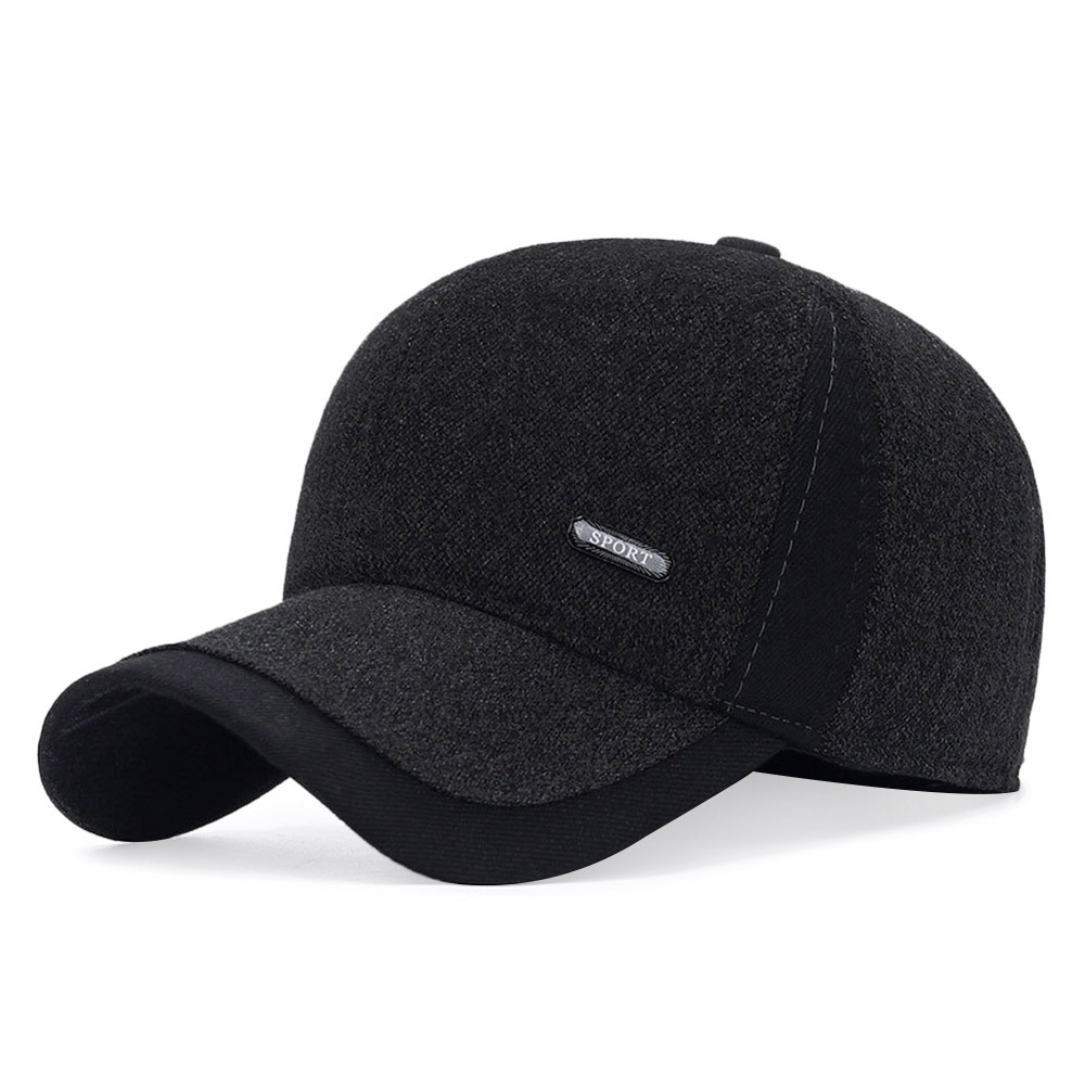 Windproof Baseball Cap with Earflaps, Thicker Trucker Hat, Warm Casual Earmuffs for Men