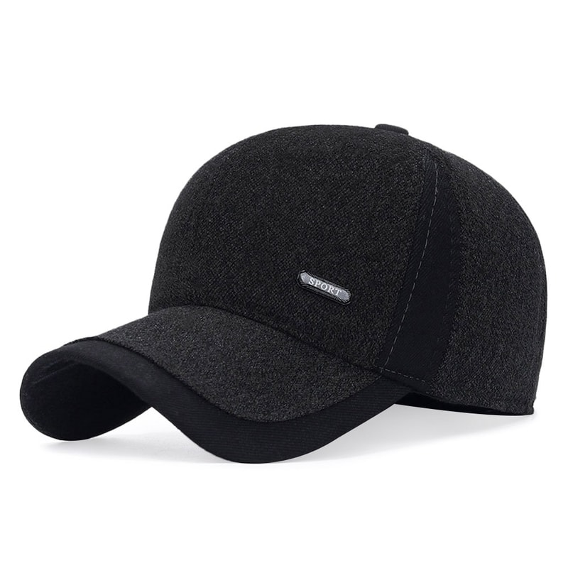 Windproof Baseball Cap with Earflaps, Thicker Trucker Hat, Warm Casual Earmuffs for Men