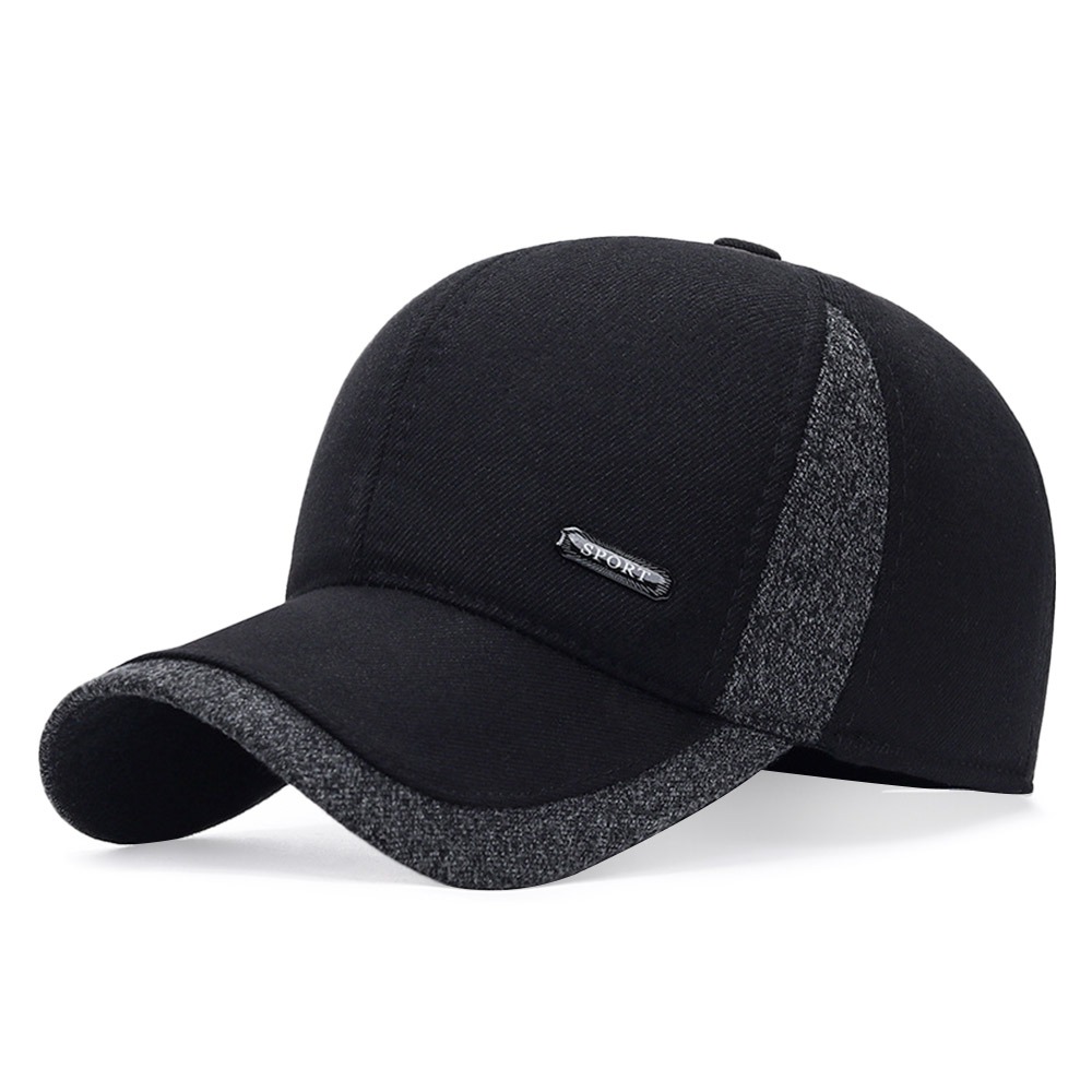 Windproof Baseball Cap with Earflaps, Thicker Trucker Hat, Warm Casual Earmuffs for Men