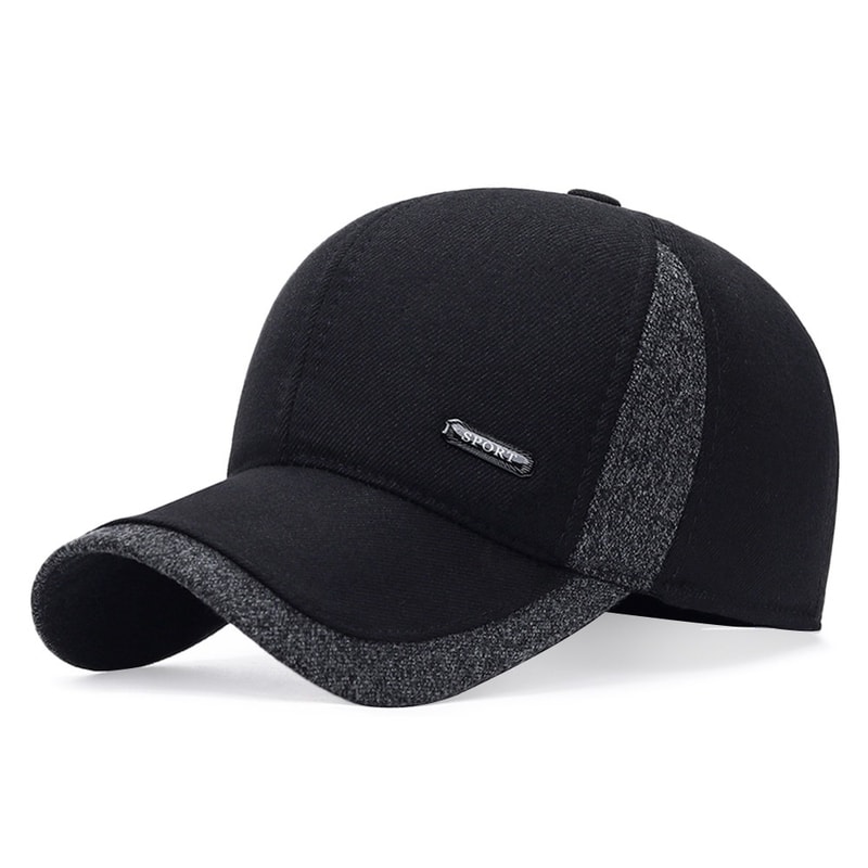 Windproof Baseball Cap with Earflaps, Thicker Trucker Hat, Warm Casual Earmuffs for Men