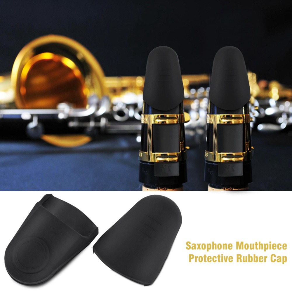 Black Rubber Saxophone Mouthpiece Cap, Easy Washable, Clarinet Mouthpiece Protector