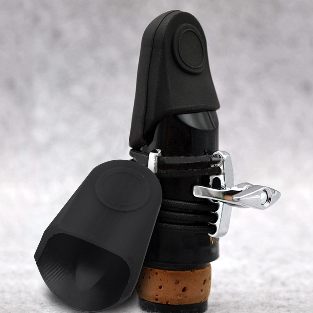 Black Rubber Saxophone Mouthpiece Cap, Easy Washable, Clarinet Mouthpiece Protector