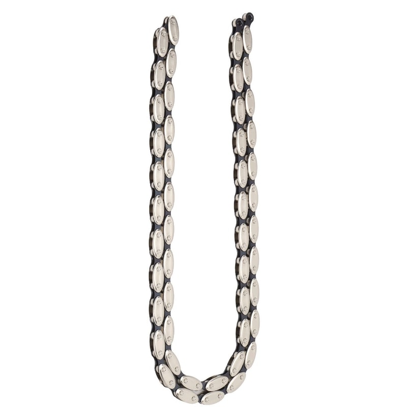 Fixed Gear Chain Manganese Steel with Buckle, Single Speed Bike Chain Silver Olive