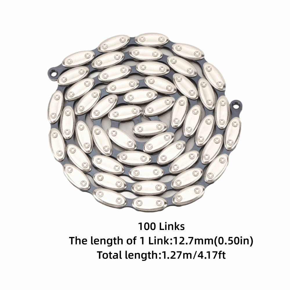 Fixed Gear Chain Manganese Steel with Buckle, Single Speed Bike Chain Silver Olive