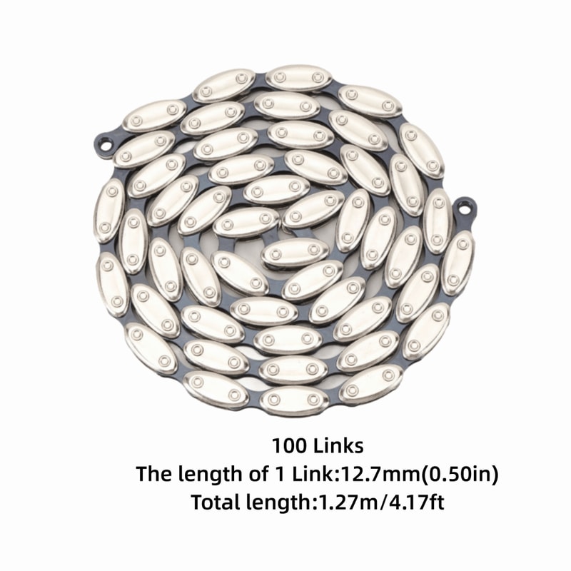 Fixed Gear Chain Manganese Steel with Buckle, Single Speed Bike Chain Silver Olive