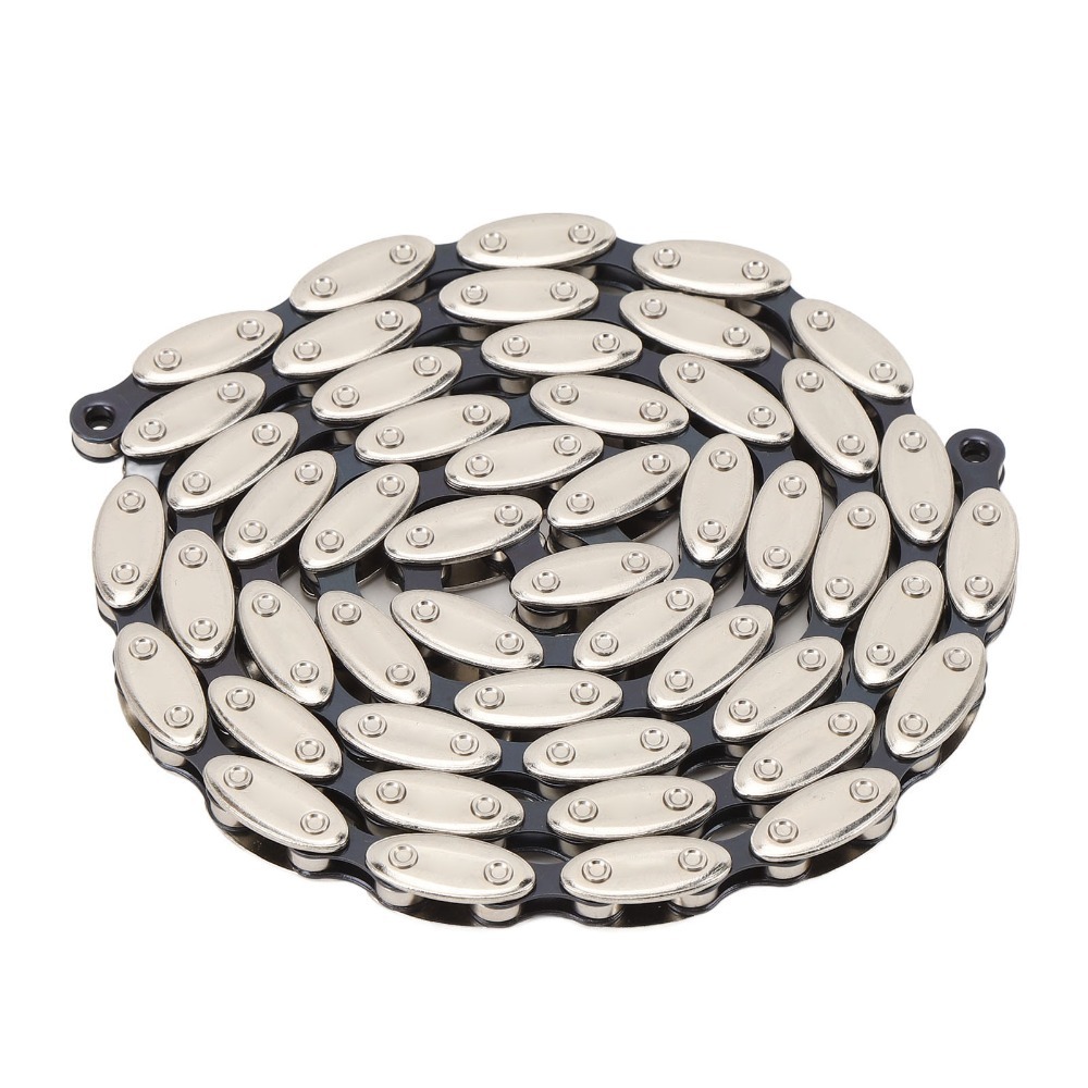 Fixed Gear Chain Manganese Steel with Buckle, Single Speed Bike Chain Silver Olive