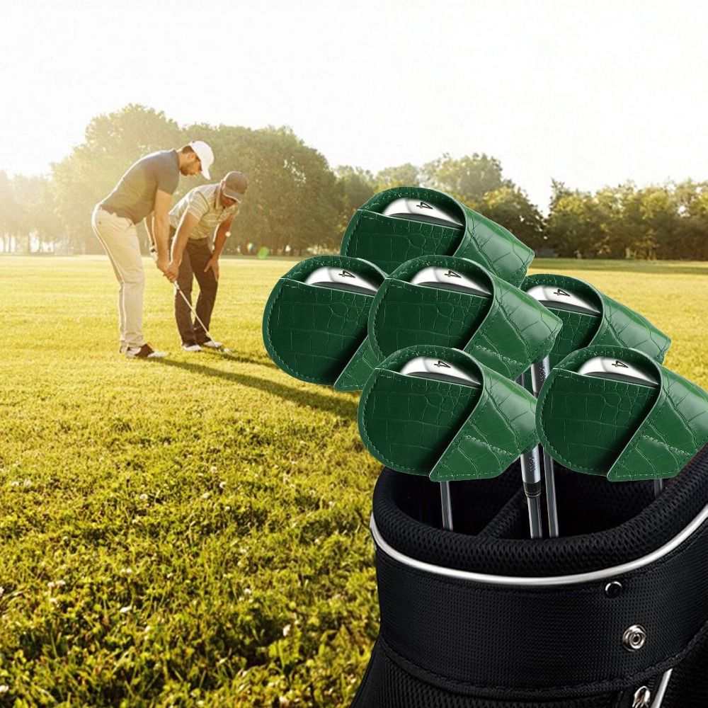 Crocodile Pattern PU Leather Golf Iron Headcover, Waterproof Golf Wedges, Wear Resistant Golf Training Equipment, Head C