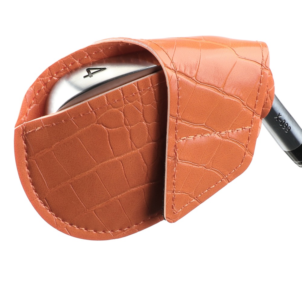 Crocodile Pattern PU Leather Golf Iron Headcover, Waterproof Golf Wedges, Wear Resistant Golf Training Equipment, Head C