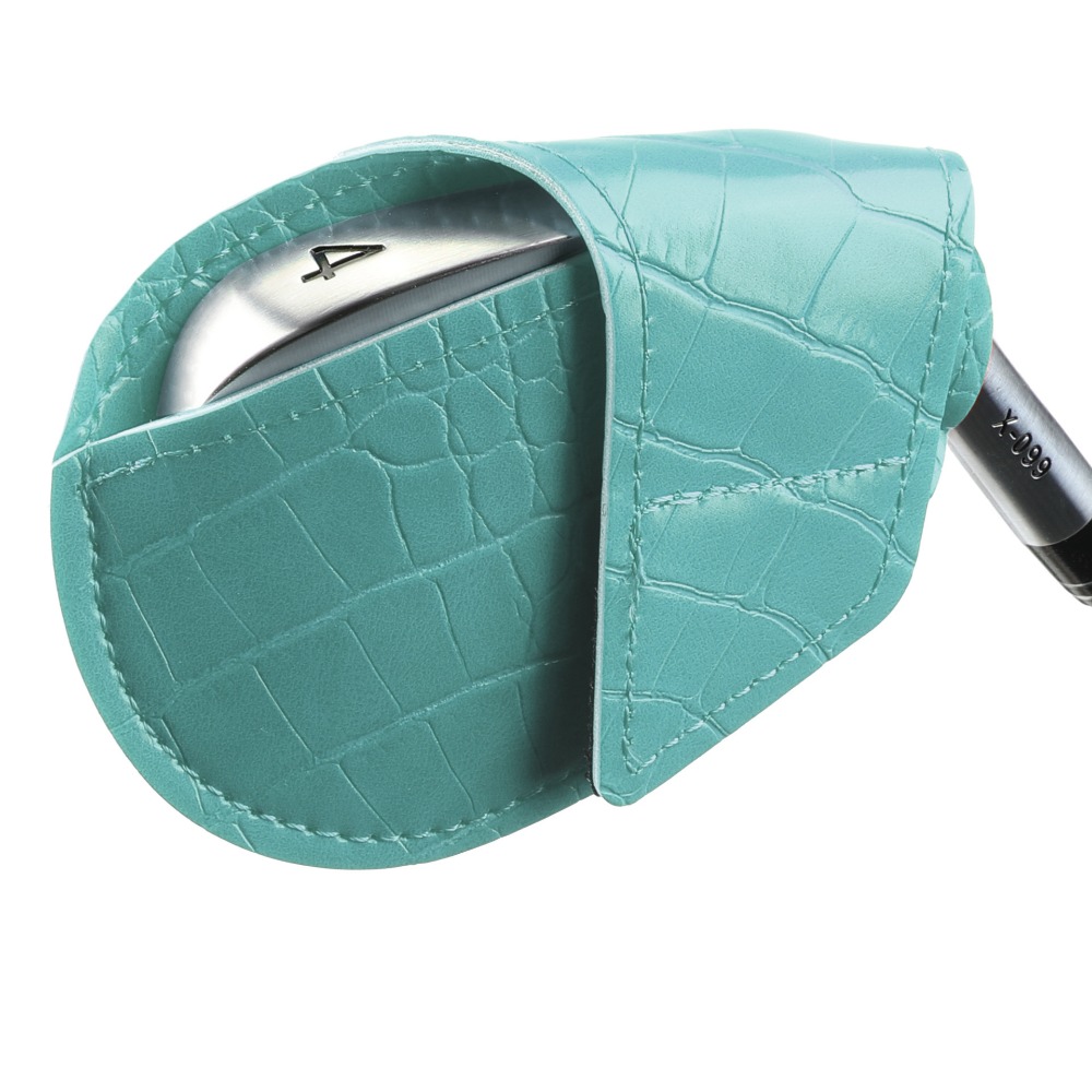 Crocodile Pattern PU Leather Golf Iron Headcover, Waterproof Golf Wedges, Wear Resistant Golf Training Equipment, Head C
