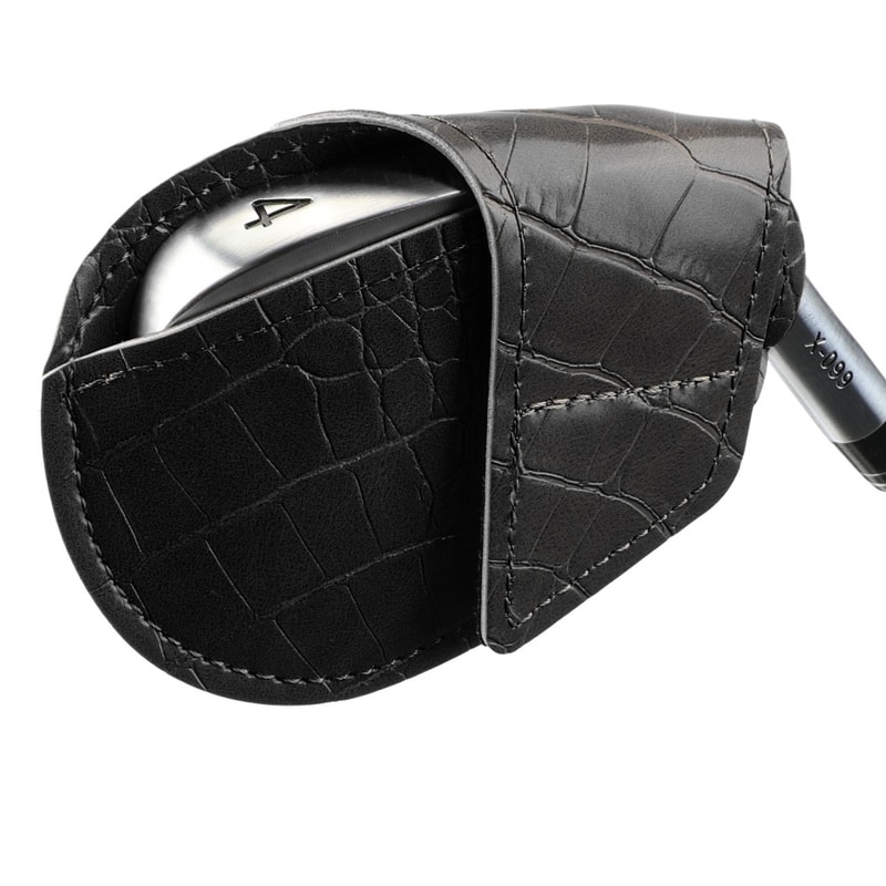 Crocodile Pattern PU Leather Golf Iron Headcover, Waterproof Golf Wedges, Wear Resistant Golf Training Equipment, Head C