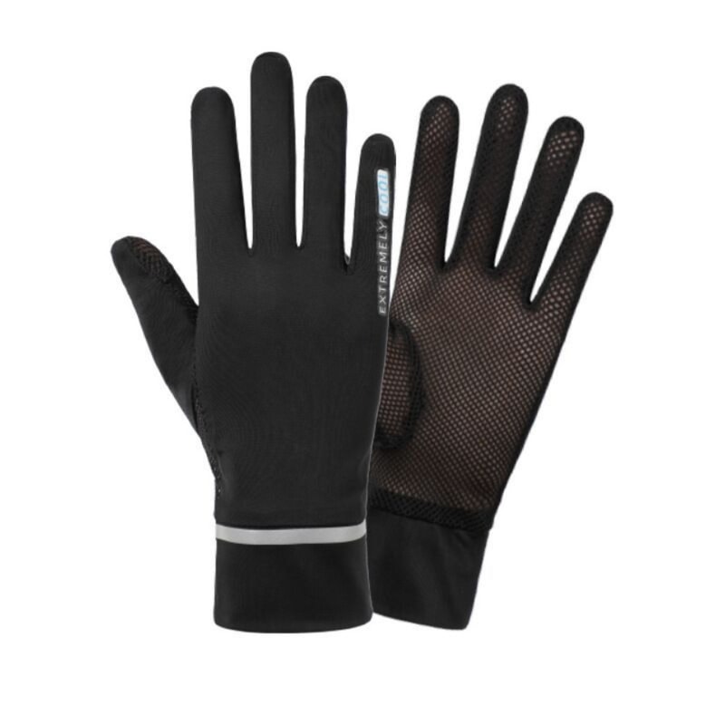 Breathable Ice Silk Gloves, Thin Anti-UV Fingerless Sun Protection Gloves for Summer Cycling and Driving with Touch Scre