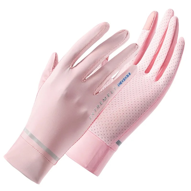 Breathable Ice Silk Gloves, Thin Anti-UV Fingerless Sun Protection Gloves for Summer Cycling and Driving with Touch Scre