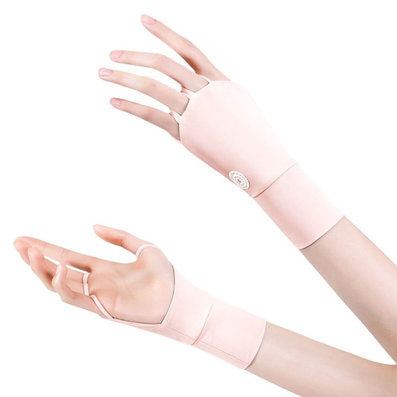Women Ice Silk Golf Gloves, Elastic Half Finger, UV Protector, Cool Breathable Open Finger Sunscreen Glove
