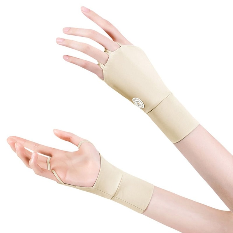 Women Ice Silk Golf Gloves, Elastic Half Finger, UV Protector, Cool Breathable Open Finger Sunscreen Glove