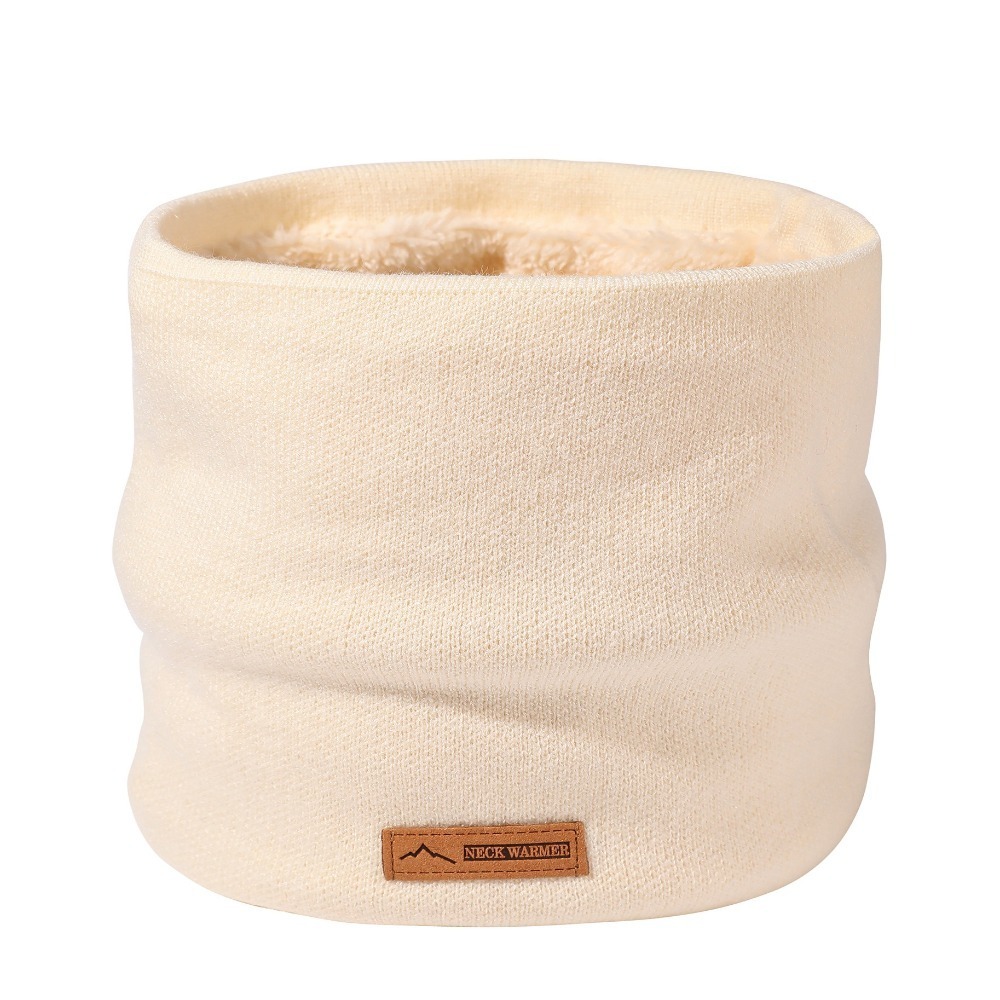 Solid Color Coral Velvet Sport Scarf Thickened Warm Neck Gaiter Plush Knitted Scarf For Winter 7