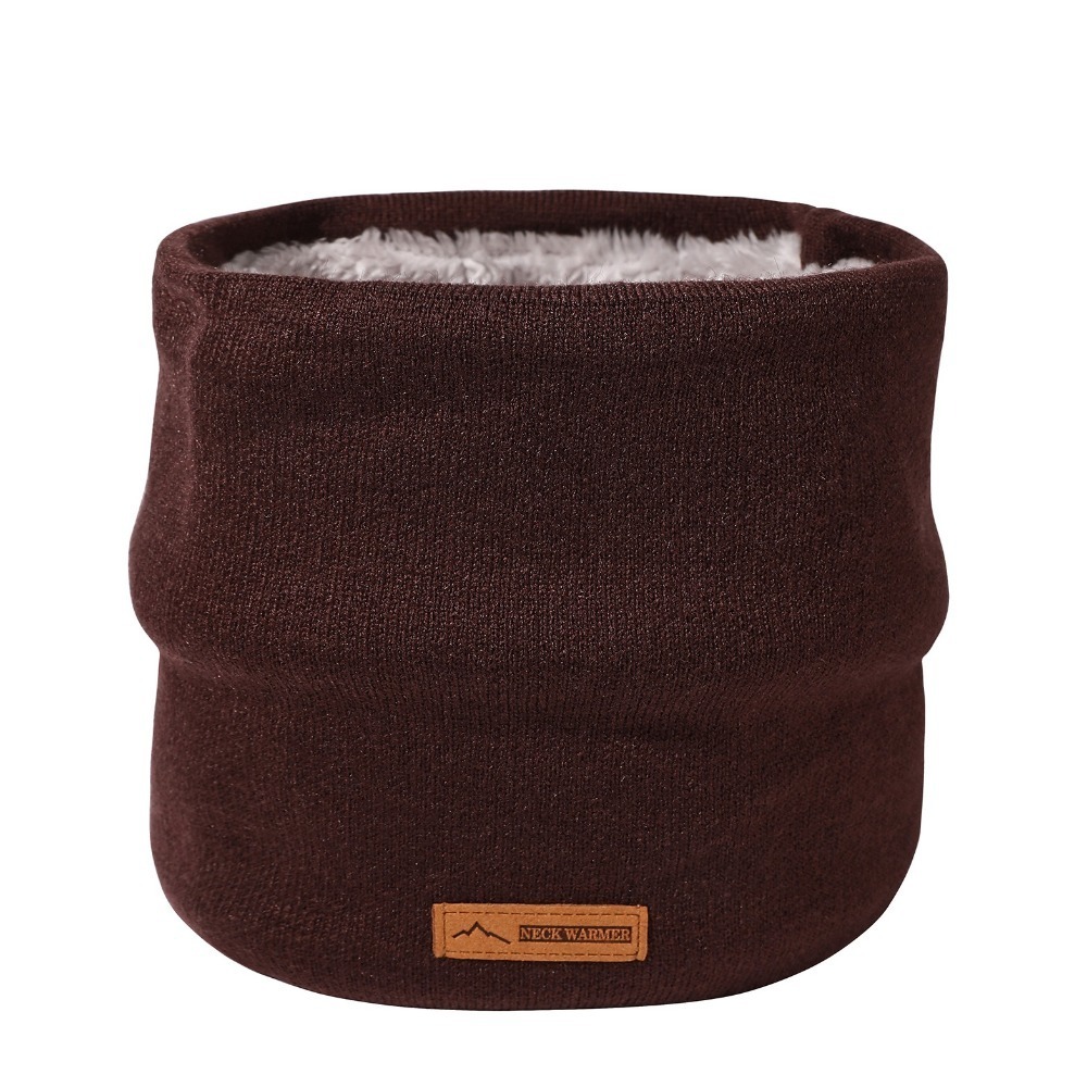 Solid Color Coral Velvet Sport Scarf Thickened Warm Neck Gaiter Plush Knitted Scarf For Winter 10