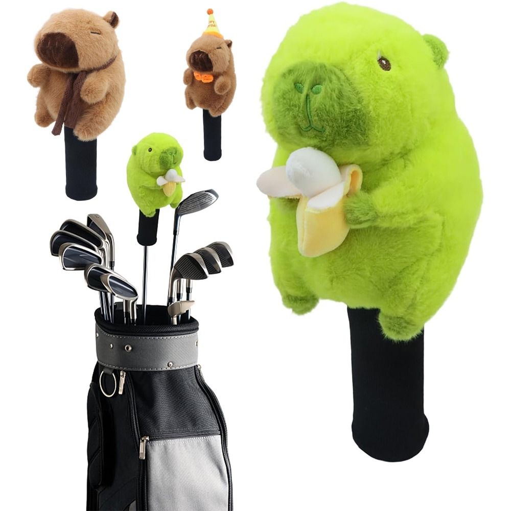 Cartoon Capybara Golf Club Headcover, Cute Soft Animal Driver Headcover for Club Protection