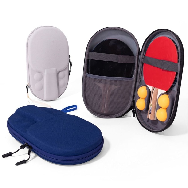 Waterproof Shockproof Ping Pong Case, New EVA Table Tennis Paddle Bag with Zip Pocket Protective Design