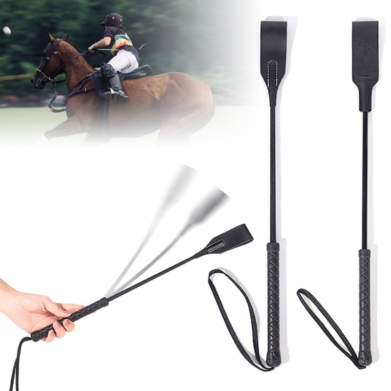 PU Leather Equestrian Training Pointer, Durable Portable Horse Whip With Handle, Racing Riding Crop Stage Performance