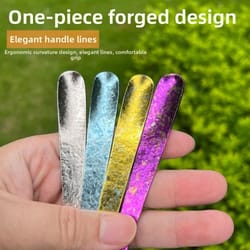 mini titanium shovel spoon, portable dessert fork, creative dual-use fork spoon for outdoor party supplies