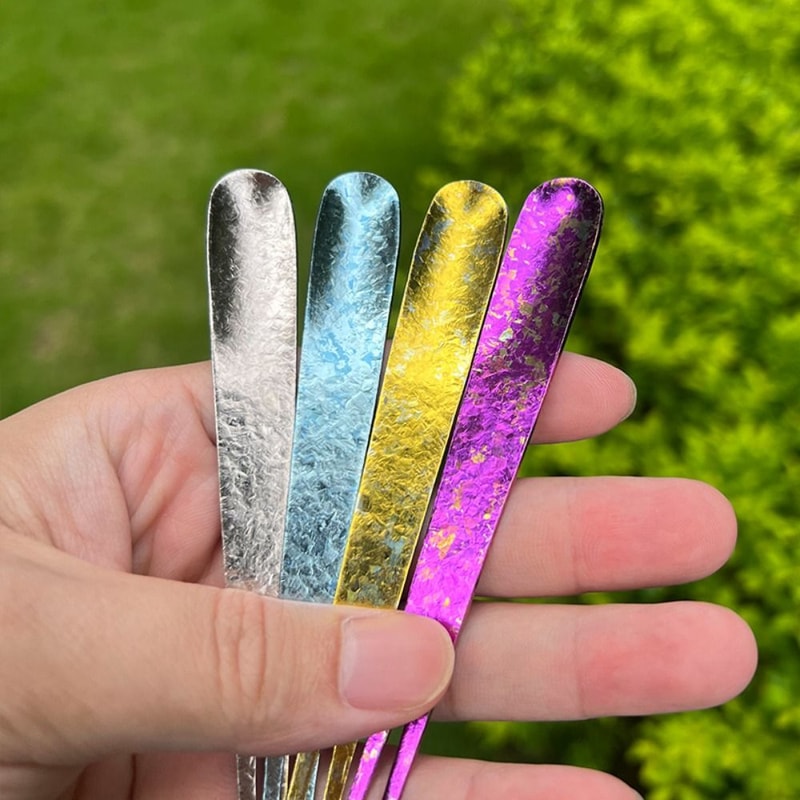 Mini Titanium Shovel Spoon, Portable Dessert Fork, Creative Dual-Use Fork Spoon for Outdoor Party Supplies