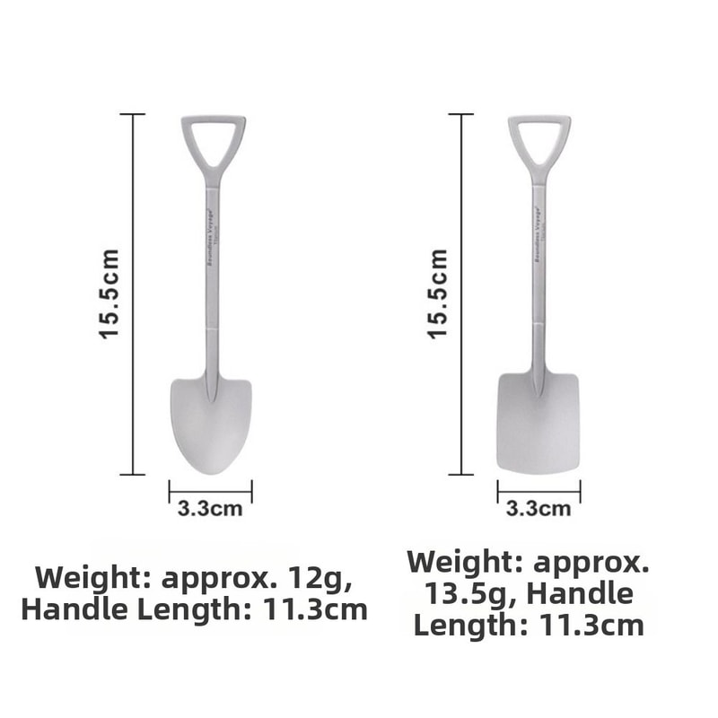 Mini Titanium Shovel Spoon, Portable Dessert Fork, Creative Dual-Use Fork Spoon for Outdoor Party Supplies