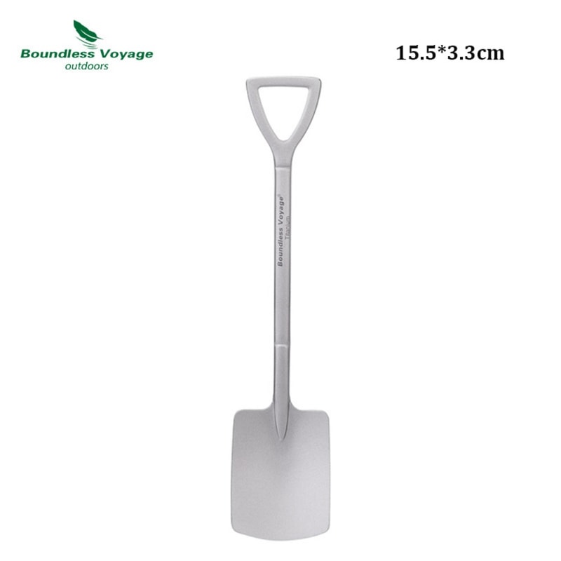 Mini Titanium Shovel Spoon, Portable Dessert Fork, Creative Dual-Use Fork Spoon for Outdoor Party Supplies