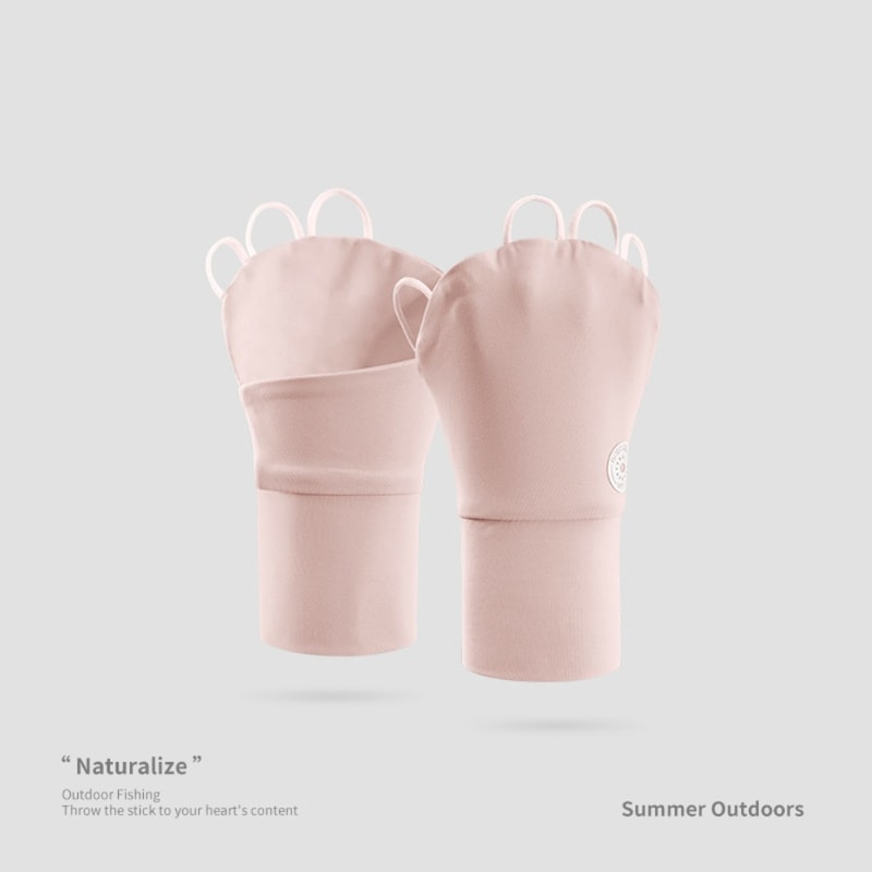 Highly Elastic Riding Gloves, Touch Screen Ice Silk Fishing Gloves, Anti-UV Breathable Palm Hollowed