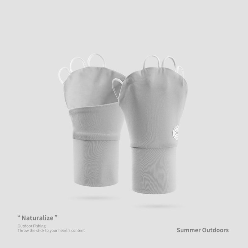 Highly Elastic Riding Gloves, Touch Screen Ice Silk Fishing Gloves, Anti-UV Breathable Palm Hollowed