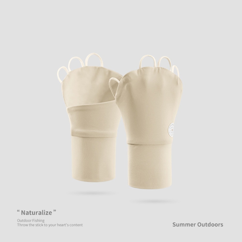 Highly Elastic Riding Gloves, Touch Screen Ice Silk Fishing Gloves, Anti-UV Breathable Palm Hollowed