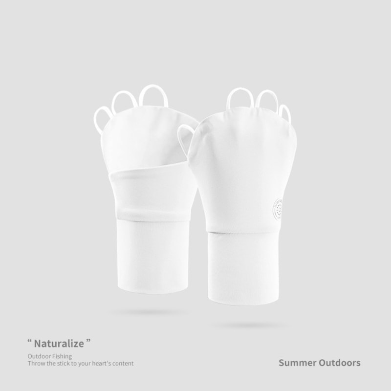 Highly Elastic Riding Gloves, Touch Screen Ice Silk Fishing Gloves, Anti-UV Breathable Palm Hollowed