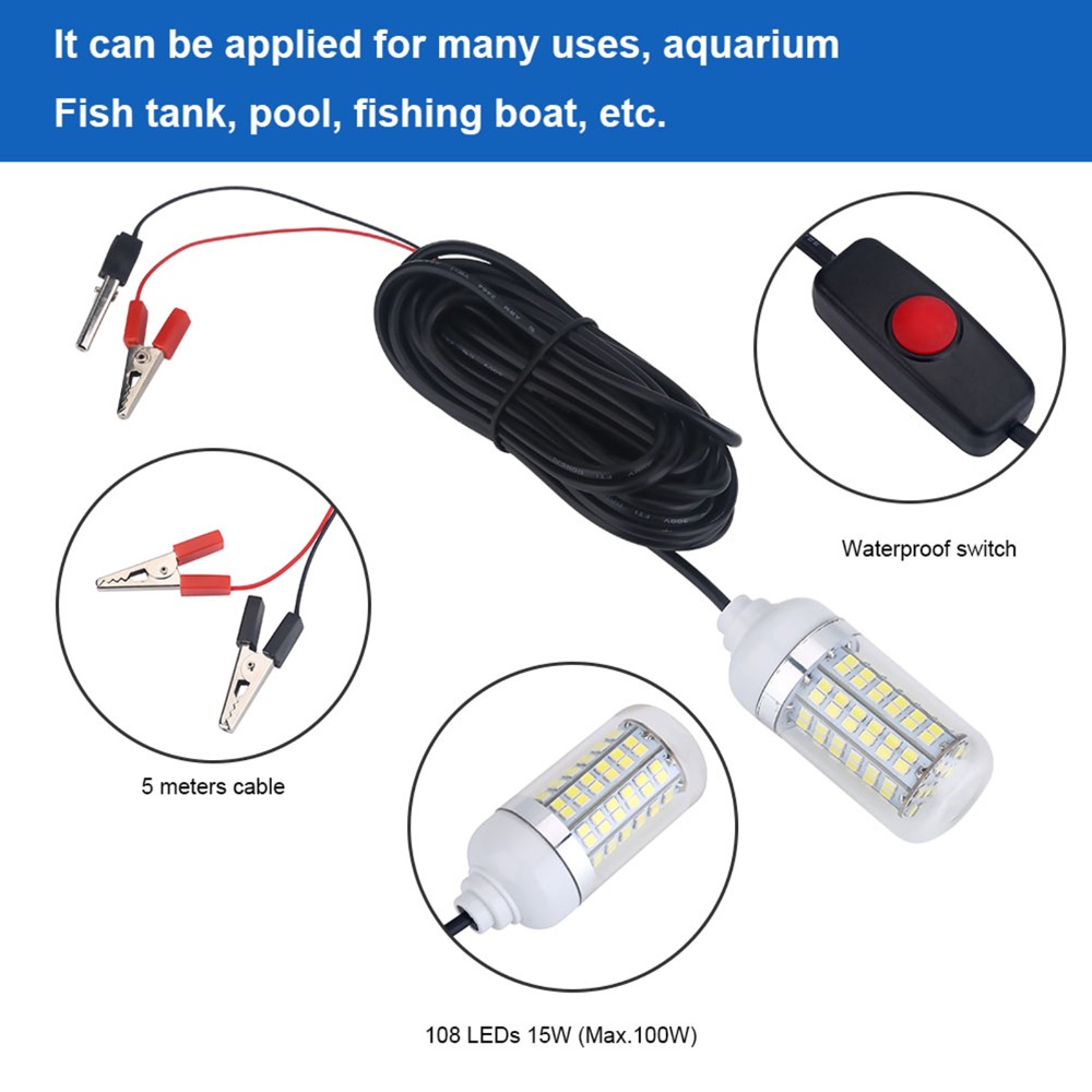 Waterproof LED Lighting Underwater Fishing Light Colors IP for Better Visibility