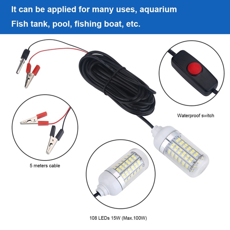 Waterproof LED Lighting Underwater Fishing Light Colors IP for Better Visibility