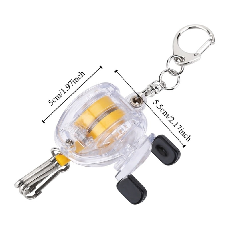 Fishing Key Chain with Steel Wire Reel, Telescopic Rope Key Ring for Outdoors