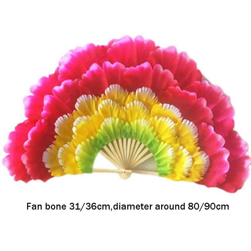 Yangko Fan, Adult Double-sided Peony Petal Hand Fan, Performance Props for Club Style