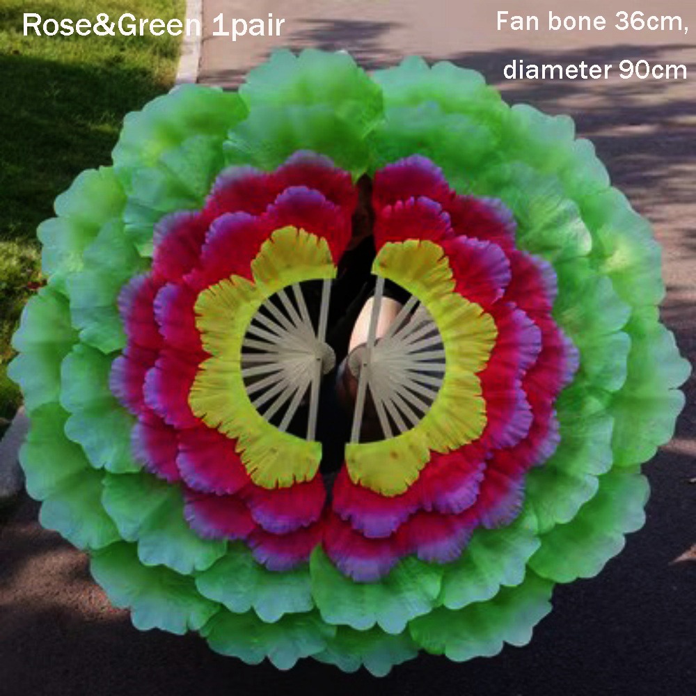 Yangko Fan, Adult Double-sided Peony Petal Hand Fan, Performance Props for Club Style